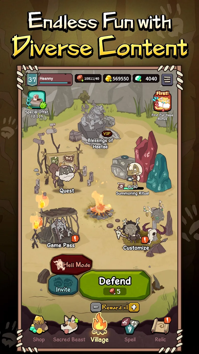 Screenshot 1: Intensiver Kampf mit Zaubersprüchen